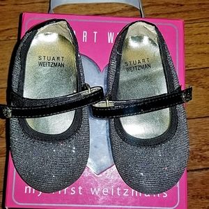 Baby Stuart Weitzman Ballerina Shoe- Black Sparkle